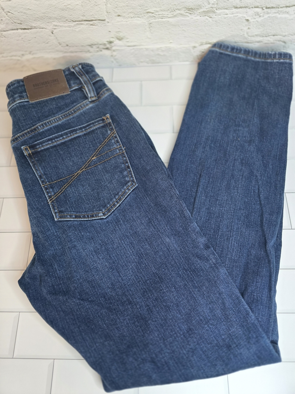 Brothers Sons Rugged Men's Straight Fit Jeans in Blue Denim Sz 29/32